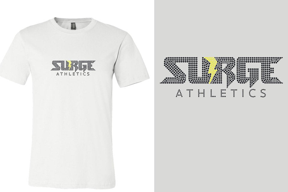 Rhinestones SURGE - black stones neon yellow studs Unisex t-shirt