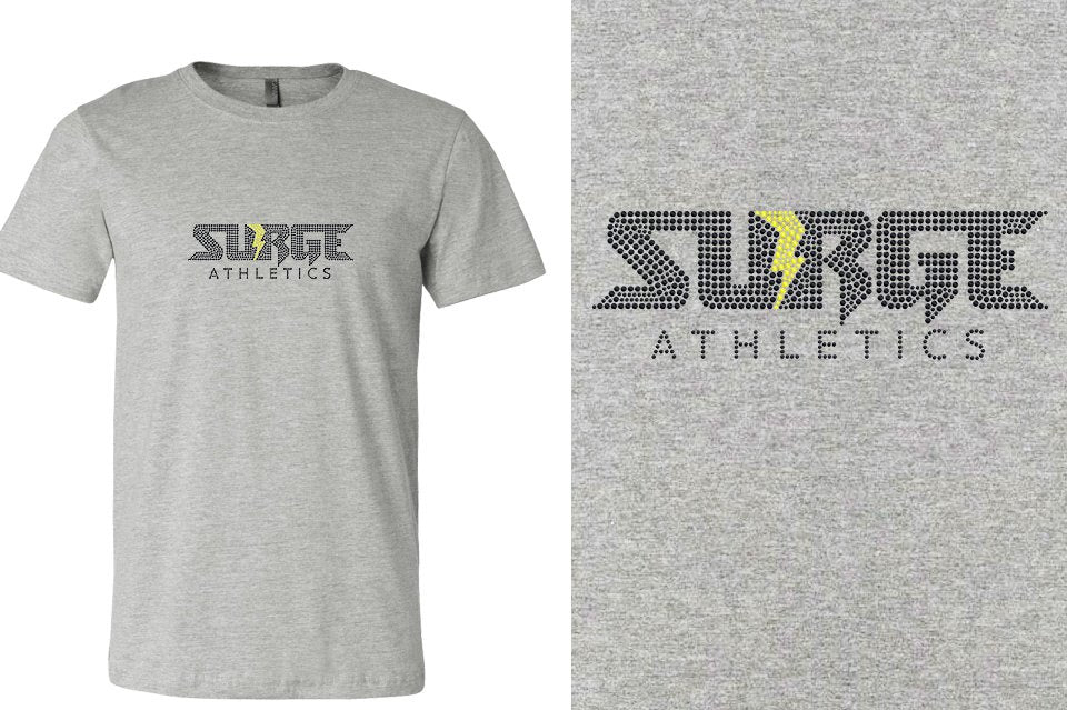 Rhinestones SURGE - black stones neon yellow studs Unisex t-shirt