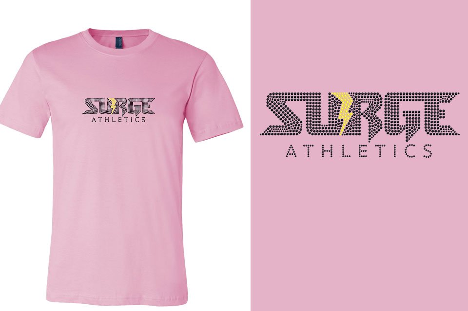 Rhinestones SURGE - black stones neon yellow studs Unisex t-shirt