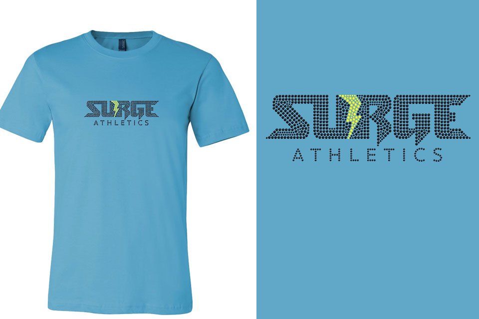 Rhinestones SURGE - black stones neon yellow studs Unisex t-shirt